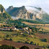 Landschaft in der Nähe von San Leo, Emilia Romagna