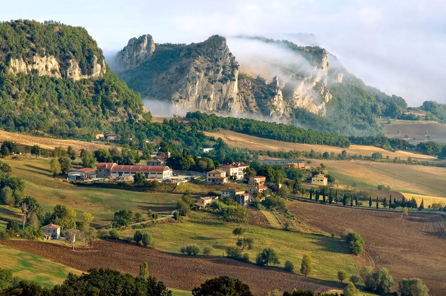 Landschaft in der Nähe von San Leo, Emilia Romagna