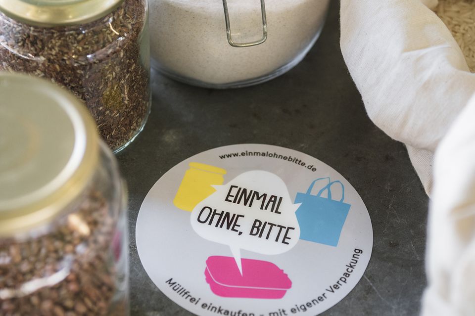 Label "Einmal ohne, bitte"