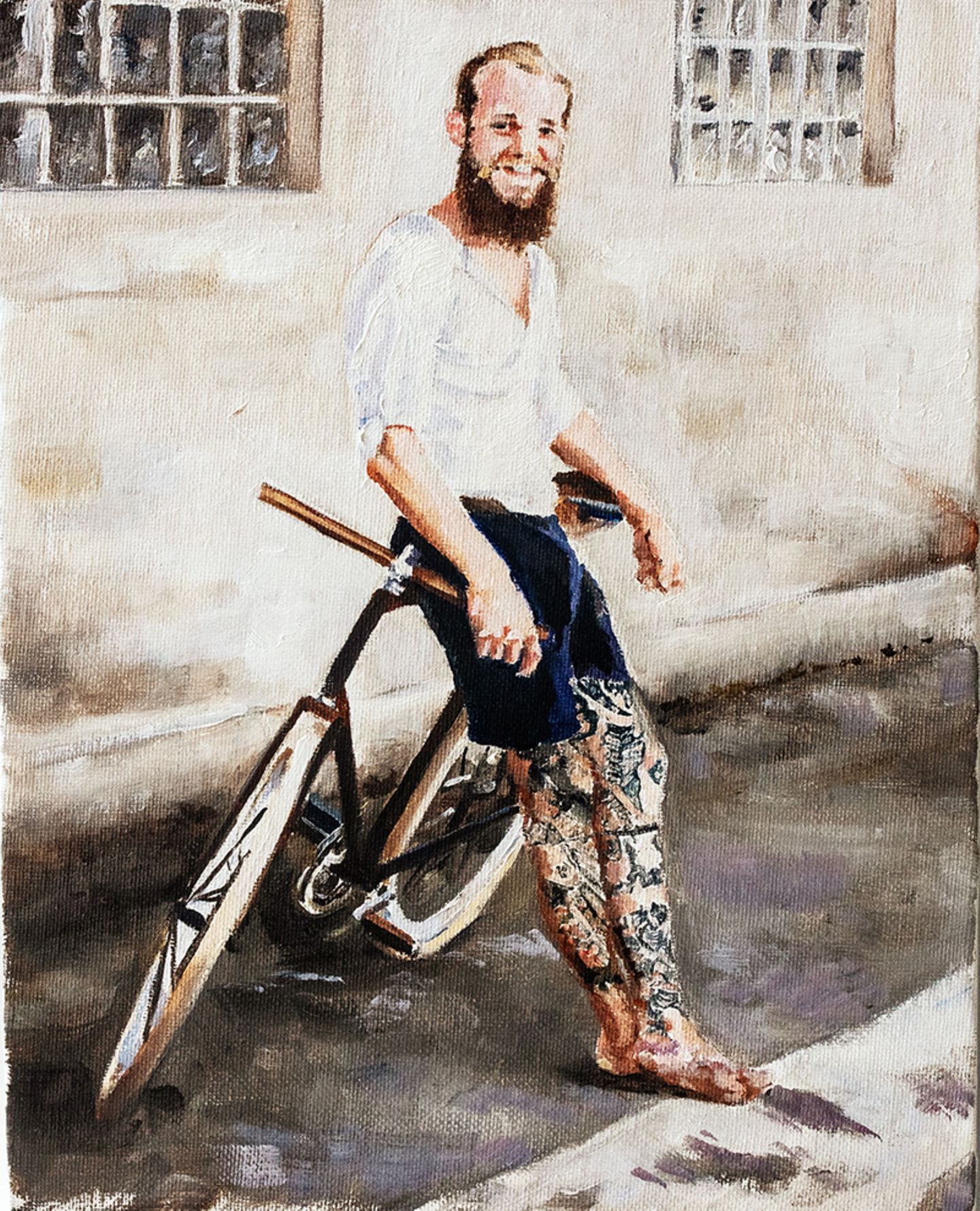 Florian Hipp Biker in Öl