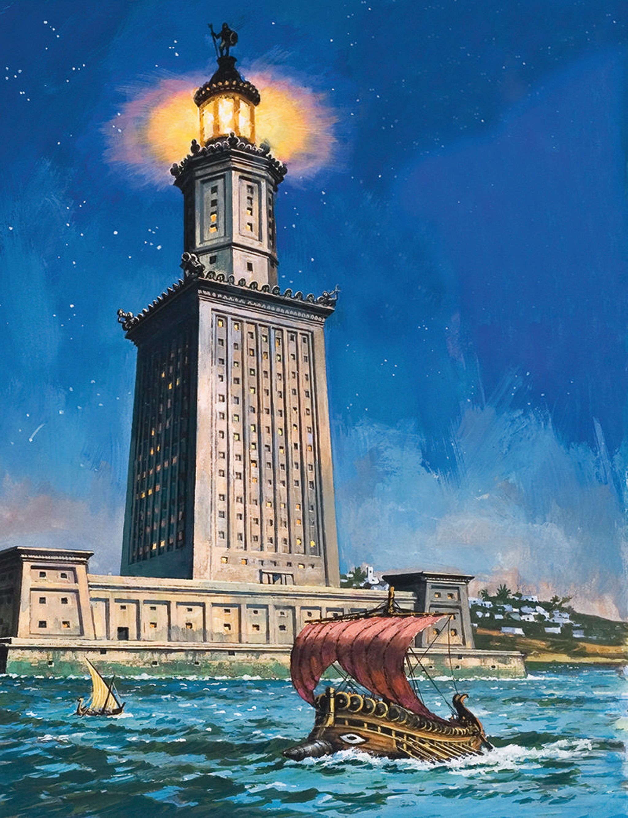Der Leuchtturm De Alexandria Weltwunder: Leuchtturm Pharos Soll In