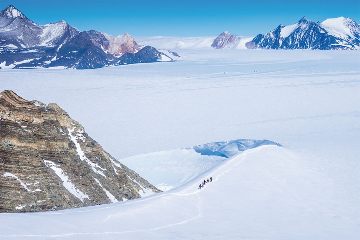 Bergsteigen im Ellsworthgebirge in der Antarktis