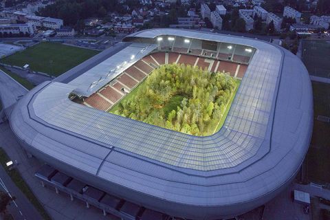 Bäume im Stadion von Klagenfurt