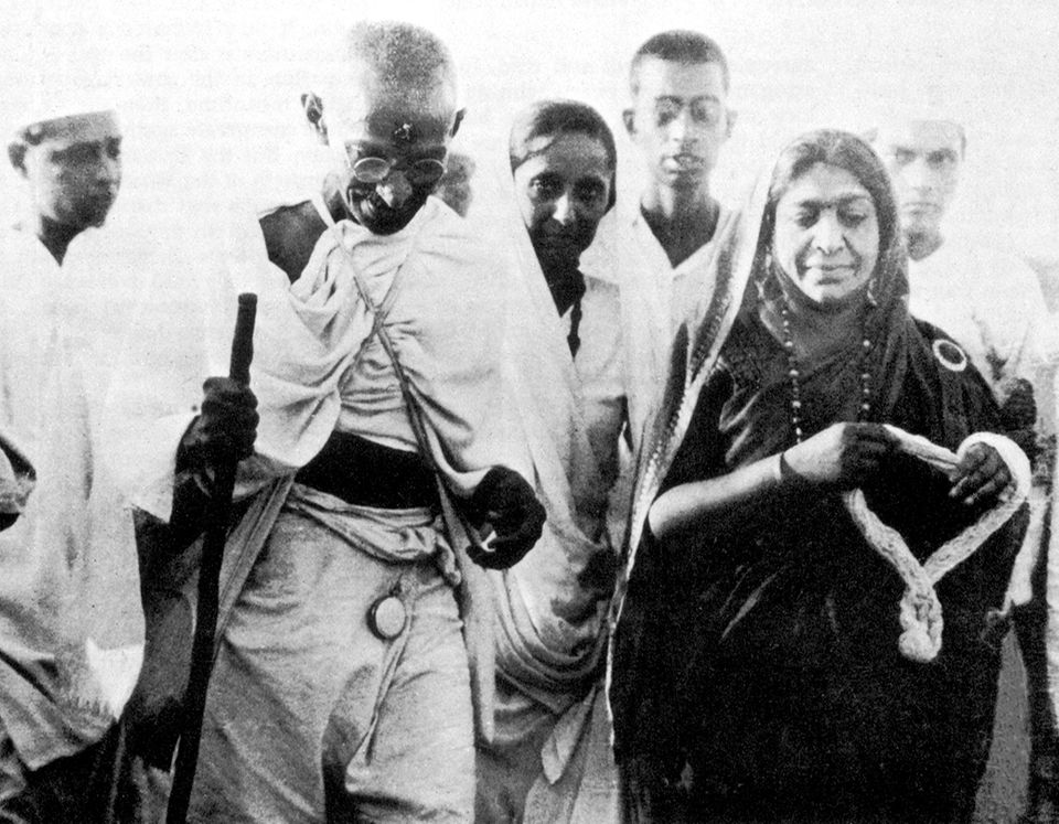 Gandhi während des Salt March