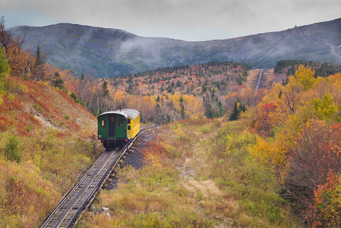 The Mount Washington Cog Railway in New Hampshire