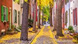Herbstliche Straße in Philadelphia