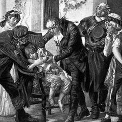 EDWARD JENNER bei der Impfung des 8-jährigen James Phipp