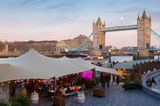 Weihnachtsmarkt, The Scoop and Tower Bridge, South Bank, London
