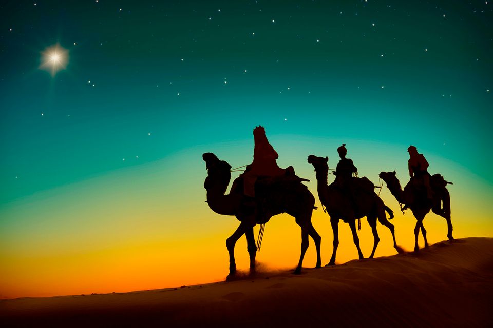 Die drei Weisen auf dem Weg nach Bethlehem
