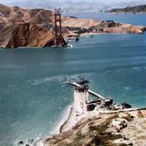 16. Juli 1934: während des Baus der Golden Gate Bridge