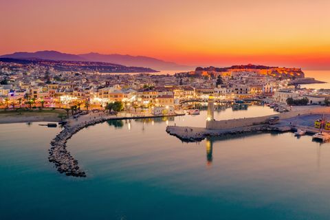 Rethymno auf der Insel Kreta am Abend