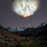 SpaceX-Raketenabgasfahne, Sierra Nevada, Kalifornien, USA