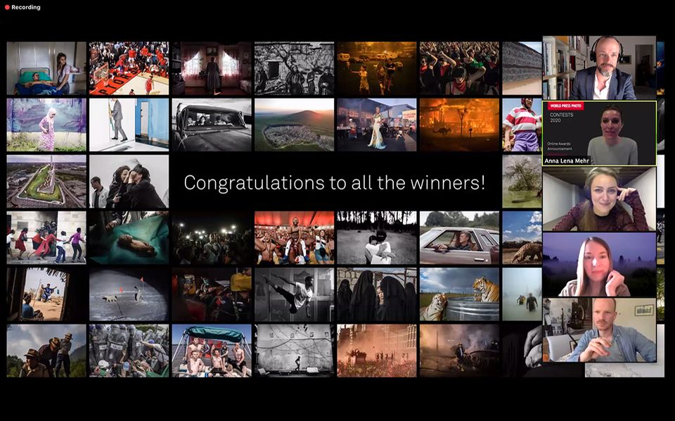 World Press Photo verliehen: Preisverleihung per Videokonferenz. Oben rechts im Bild: Lars Lindemann World Press Photo verliehen: Preisverleihung per Videokonferenz. Oben rechts im Bild: Lars Lindemann