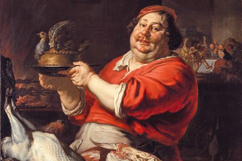 Beginn des Barock: Inspiriert durch ihren Aufenthalt im Ausland, besonders in Italien, verändern deutsche Künstler ihren Stil, malen beispielsweise sinnlicher und launiger, so Joachim von Sandrart diesen Koch (Februar, 1642)