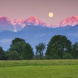 Alpenglow am Gipfel von Eiger, Mönch & Jungfrau