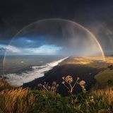 Regen über Dyrholaey, Island