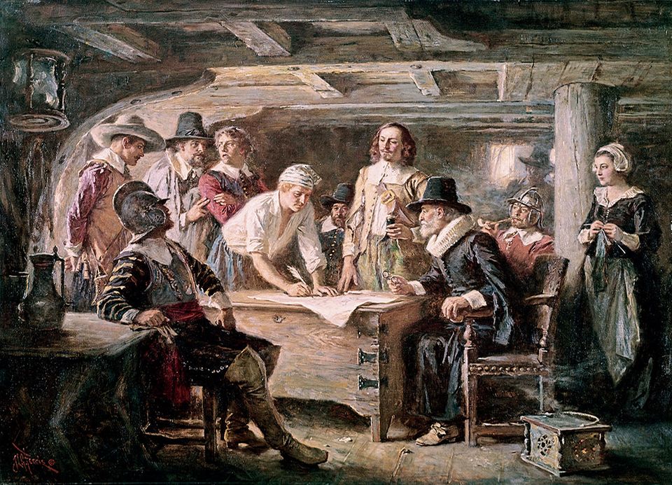 Unterzeichnung des Mayflower-Compacts Unterzeichnung des Mayflower-Compacts