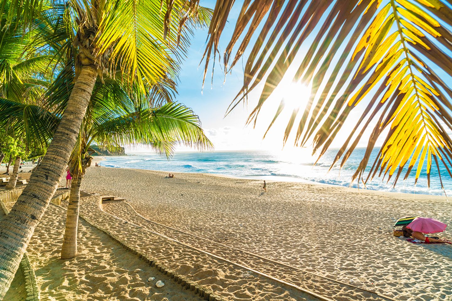 Traumstrände unter Palmen Boucan Canot Beach auf der Insel La Reunion