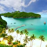 Vogelperspektive auf einen Strand von Koh Samui