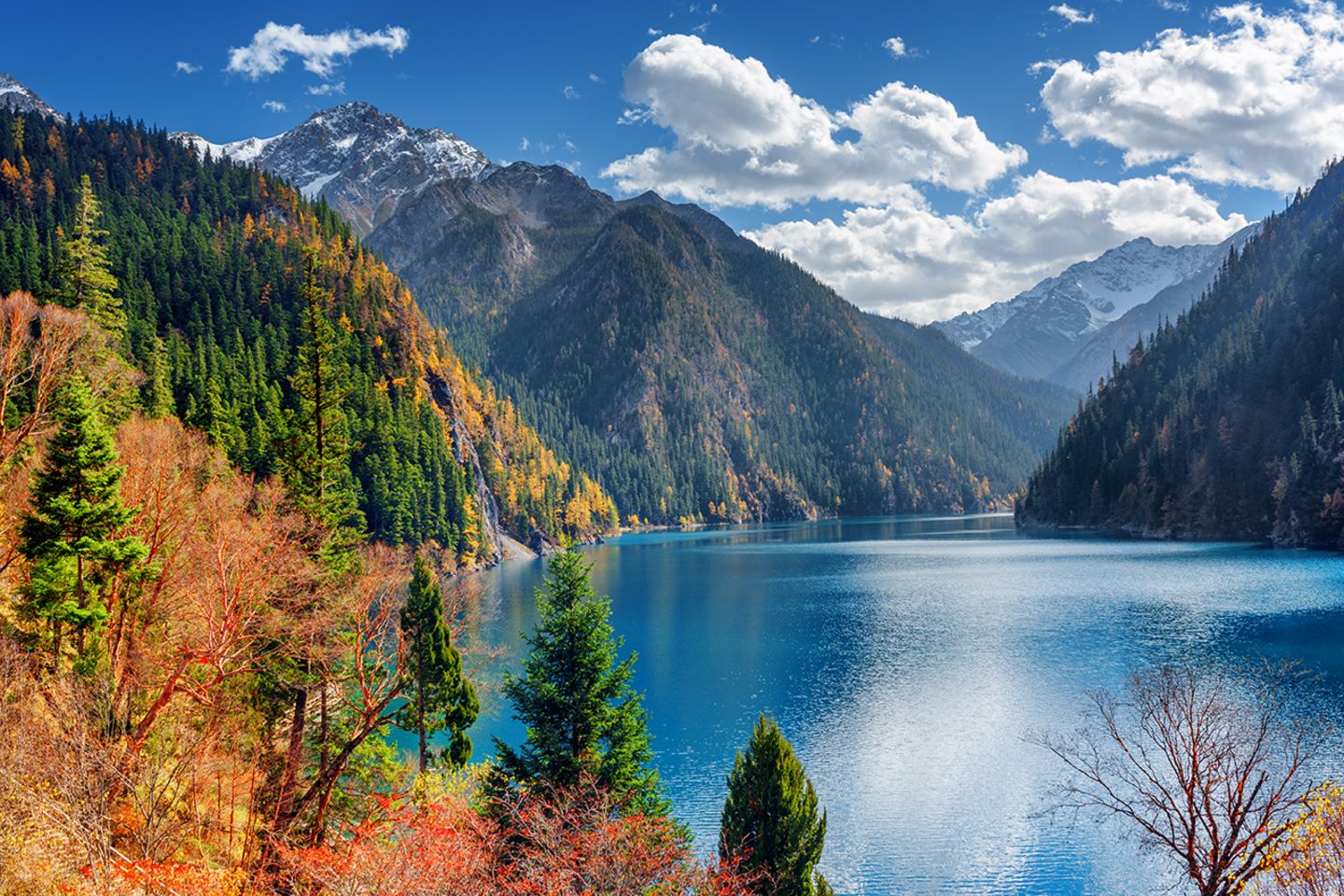 Jiuzhaigou-Tal, China Blick auf den großen See im Jiuzhaigou Tal, China