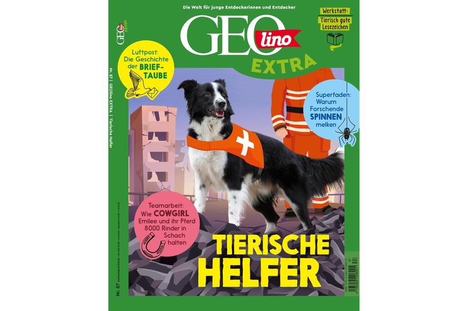 Das Cover von GEOlino Extra Nr. 87 - Tierische Helfer