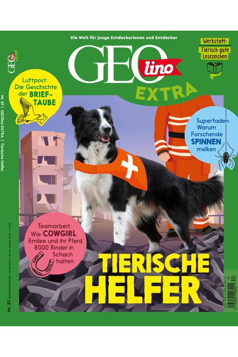 Das Cover von GEOlino Extra Nr. 87 - Tierische Helfer