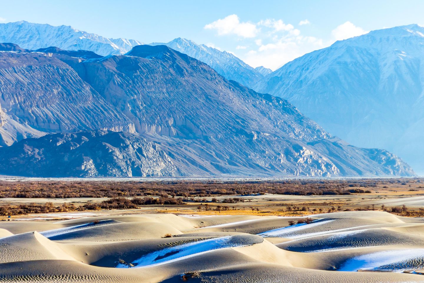 Kashmir: ursprünglich und unentdeckt Sanddünen von Hunder in Kashmir, Indien
