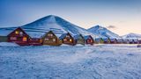 Bunte Häuser von Longyearbyen in Spitzbergen