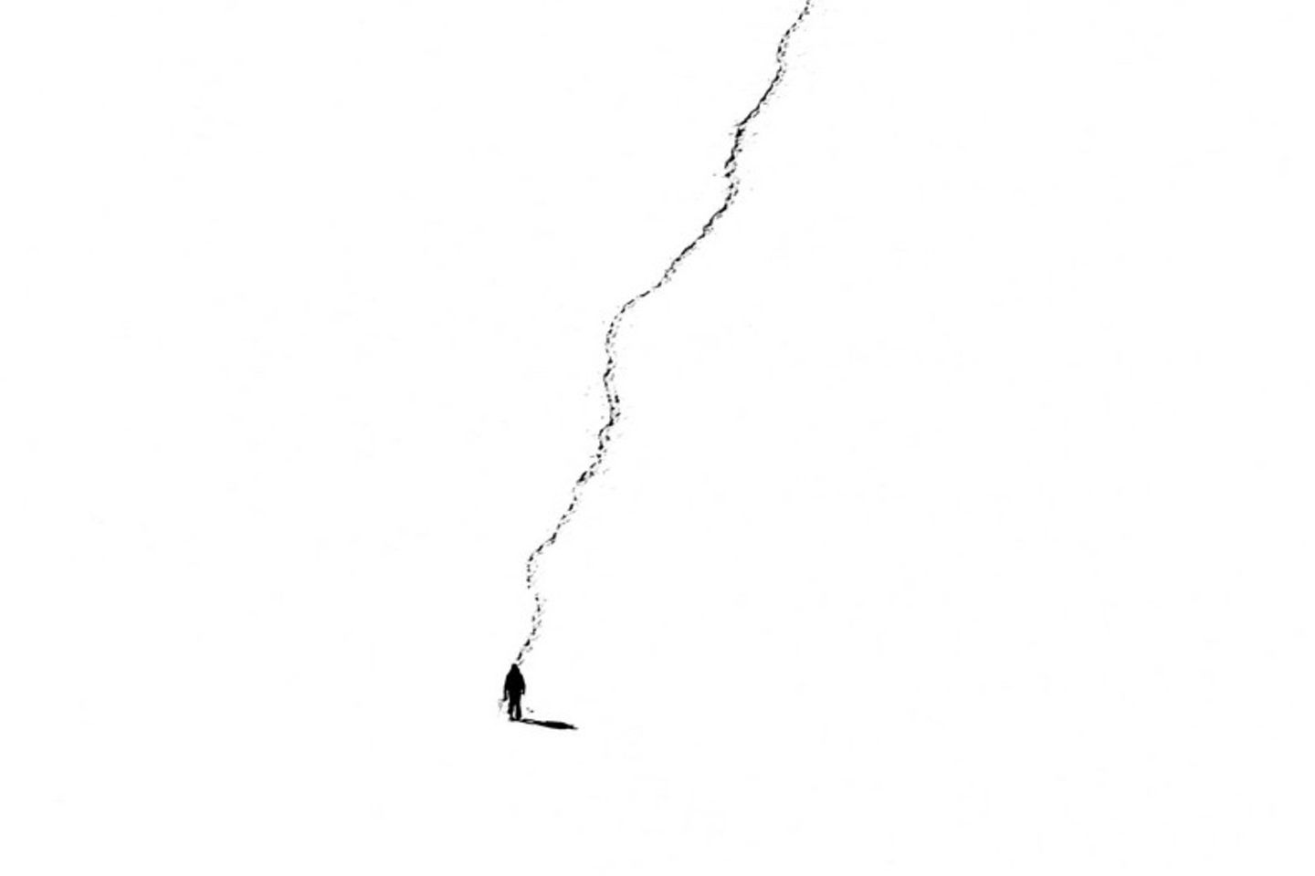 "Nichts als Stille", schrieb der Fotograf Massimo Alloi über sein Bild, eine Spur im Schnee. "Und eine leere Seite, um darauf zu schreiben"