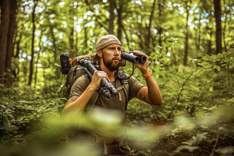 Robert Marc Lehmann auf Expedition im Wald