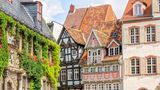 Hausfassaden in der Altstadt von Quedlinburg