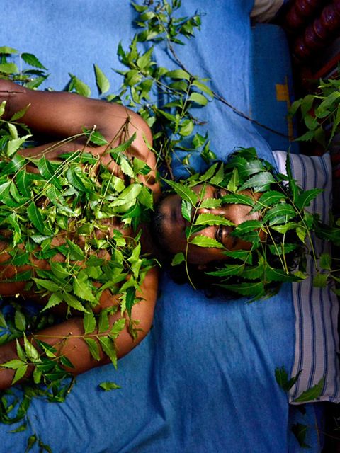 Sri Lanka, Ittapane, Pateinten mit Nimblaettern

Engl.: Ayurveda, thearpy, cure, traditional, man, green, leaves, nim, foliage, nimfoliage, herbage. patient, 06.03.2015