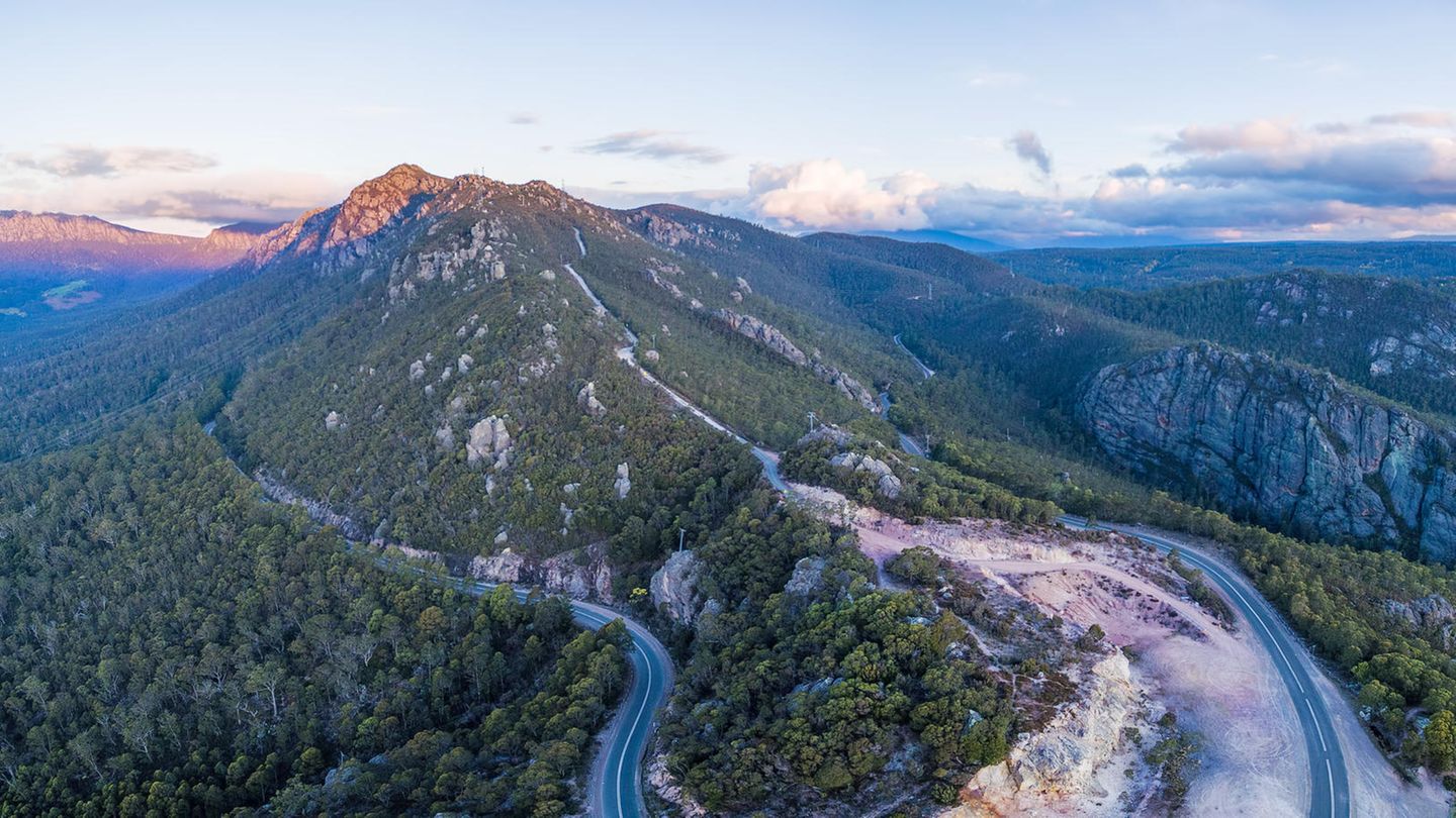 Straßen auf der Insel Tasmanien