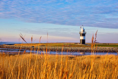 Leuchturm Kleiner Preuße in der in der Region Wuster Nordseeküste