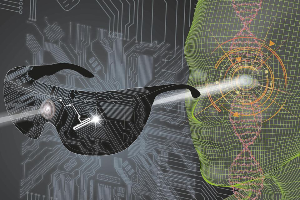 Mithilfe der neuen Therapie wird die Netzhaut eines Erblindeten wird wieder sensibel für Licht mit einer bestimmten Wellenlänge gemacht. Die Brille wandelt Umgebungsbilder um und verstärkt sie entsprechend