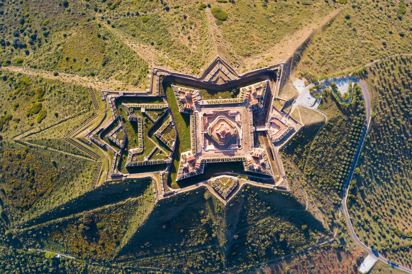 Luftfoto der Festung Nossa Senhora da Graca