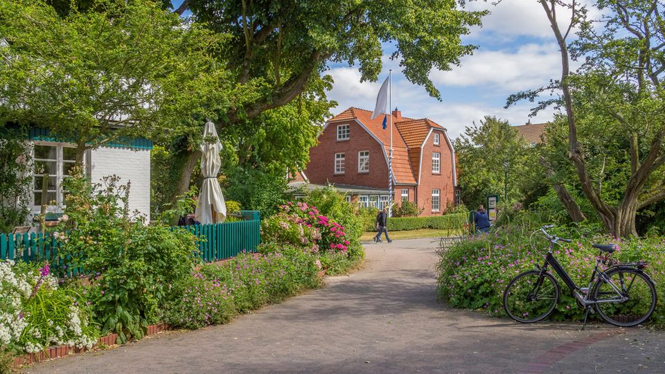 Fußgänger-Straße auf der Insel Spiekeroog