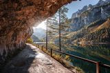 Blick auf den Vorderen See des Gosausees