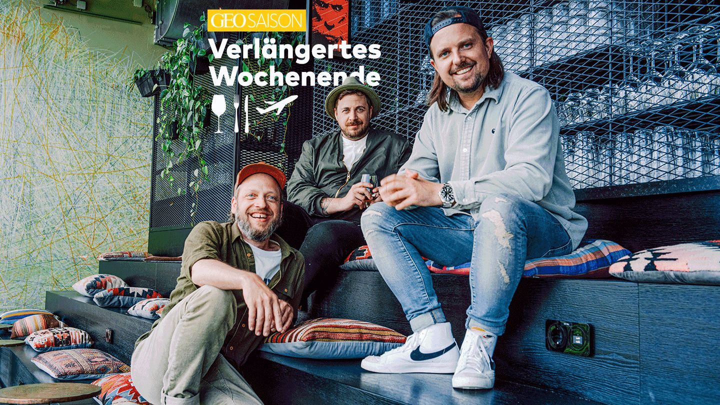 Die drei gastronomischen Tausendsassas und Podcasts-Hosts: Matten Kersten, Olaf Deharde und Fabio Haebel