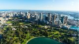 Luftbild der Royal Botanic Gardens in Sydney, Australien