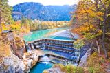 Lechfall bei Füssen im Herbst, Bayern