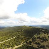 Luftsicht auf den Fichtelberg in Sachsen