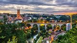 Die Skyline der von Freiburg in der Schweiz