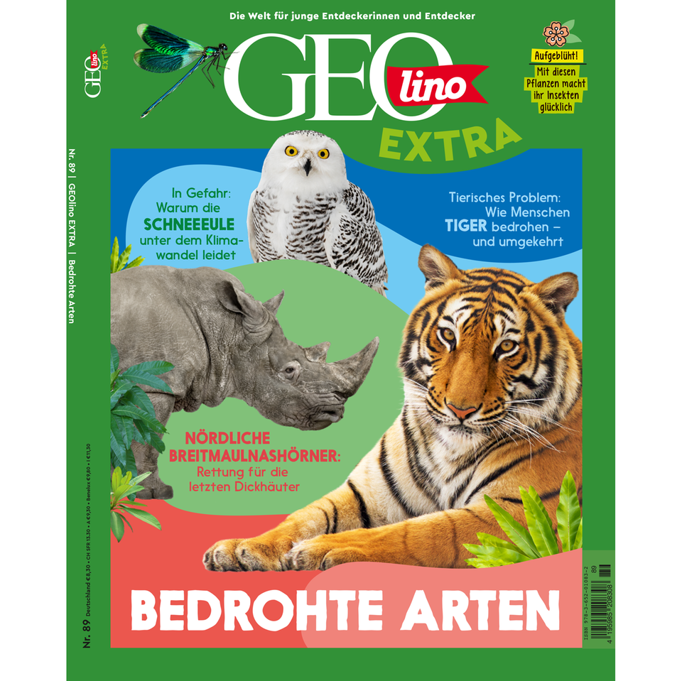Das Cover von GEOlino Extra Nr. 89 - Bedrohte Arten