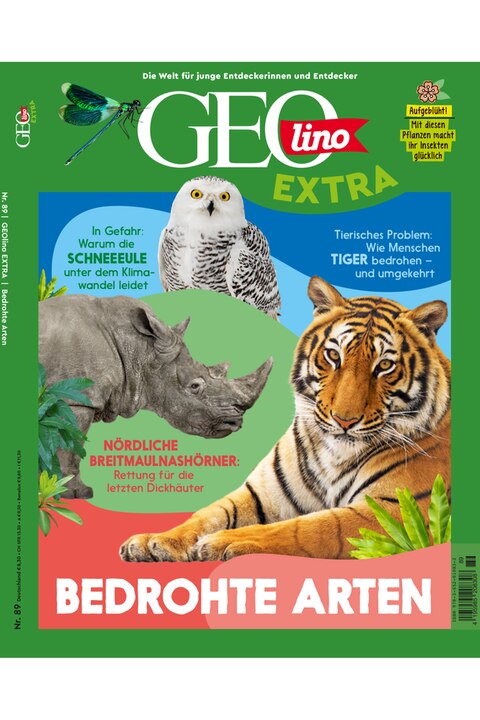 Das Cover von GEOlino Extra Nr. 89 - Bedrohte Arten