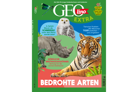 Das Cover von GEOlino Extra Nr. 89 - Bedrohte Arten