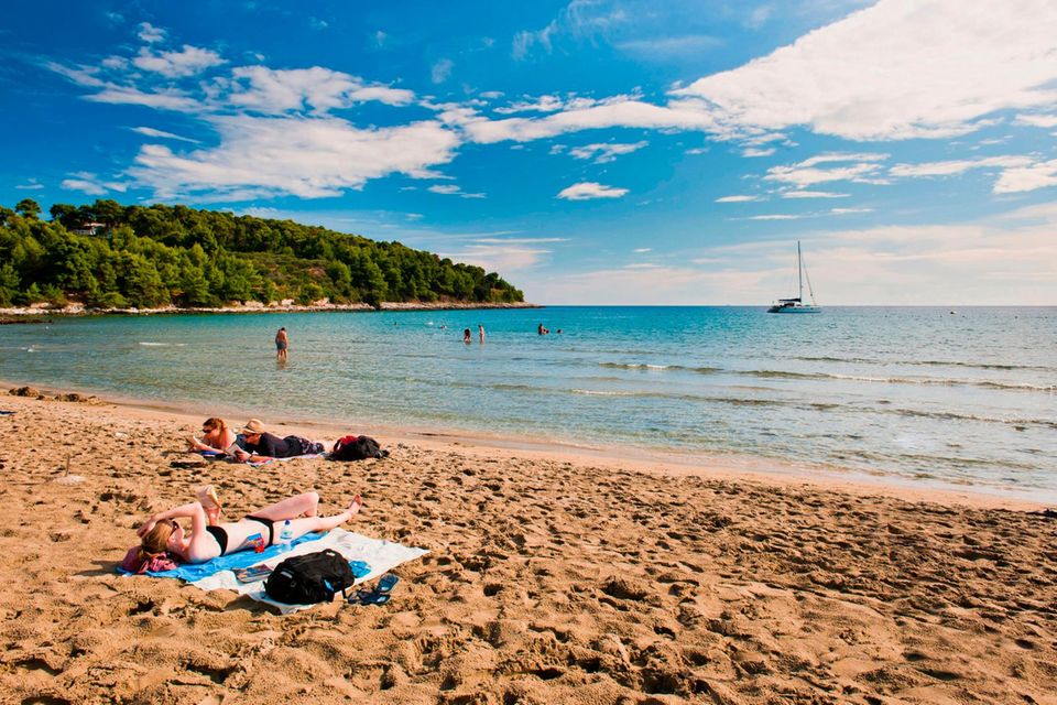 Strand Vela Priznia auf der Insel Korcula einer der schönsten Strände in Kroatien Strand Vela Priznia auf der Insel Korcula einer der schönsten Strände in Kroatien