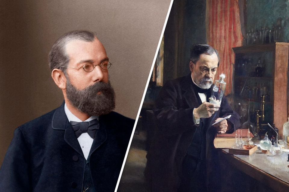 Medizingeschichte: Zwei herausragende Wissenschaftler: Robert Koch (l.) und Louis Pasteur
