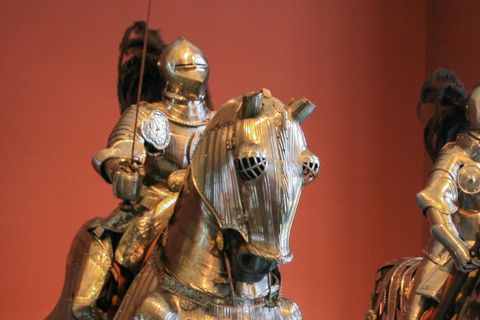 Rüstung eines Ritter auf Pferd in der Kunstsammlung Dresden