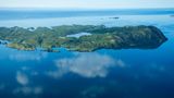 Luftbild von der grünen Insel Kodiak Island